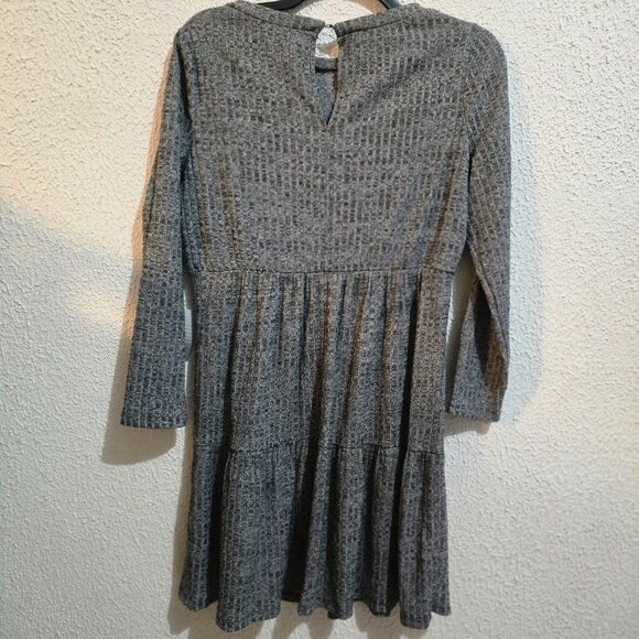 NWT Maggy London Womens Gray Textured Long Sleeve Tiered Dress Size 12 - Picture 6 of 10